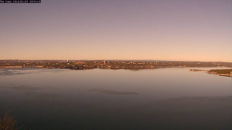 Lake Travis webcam, January 29, 2016 9:00 AM CT