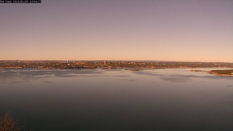 Lake Travis webcam, January 29, 2016 9:30 AM CT