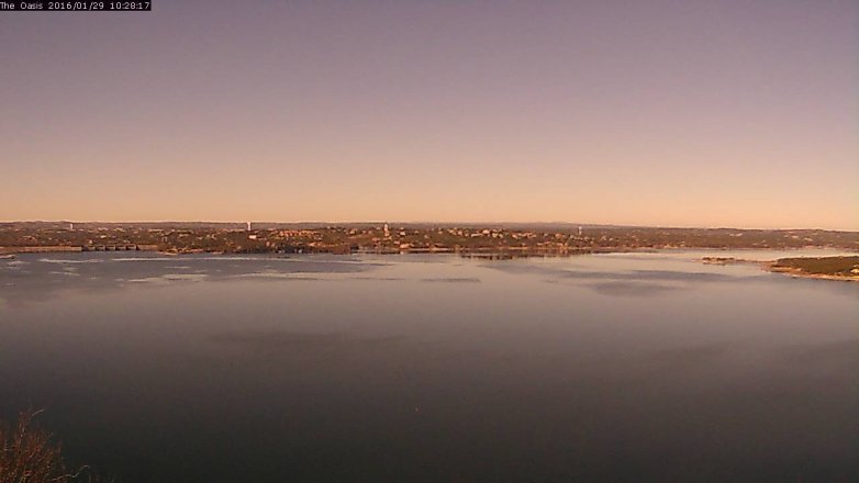 Lake Travis webcam, January 29, 2016 9:35 AM CT