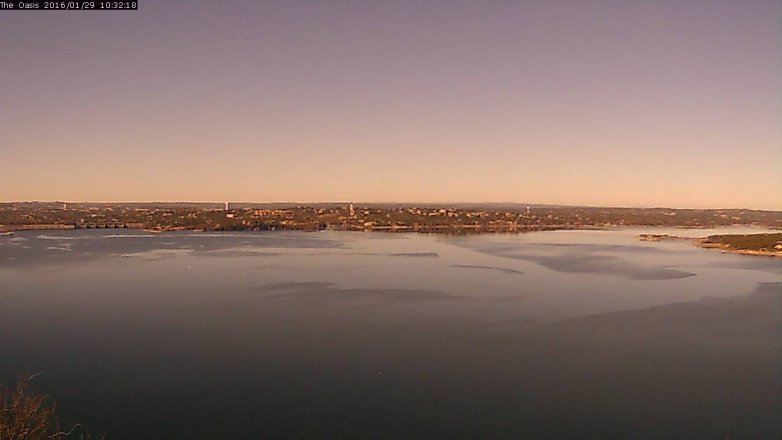 Lake Travis webcam, January 29, 2016 9:40 AM CT
