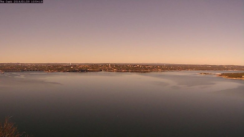 Lake Travis webcam, January 29, 2016 10:00 AM CT