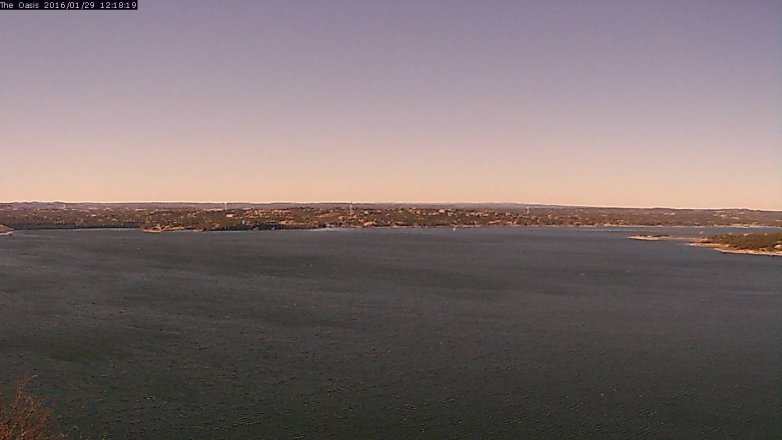 Lake Travis webcam, January 29, 2016 11:25 AM CT