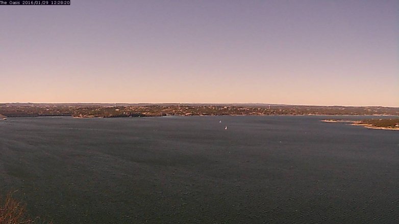 Lake Travis webcam, January 29, 2016 11:35 AM CT
