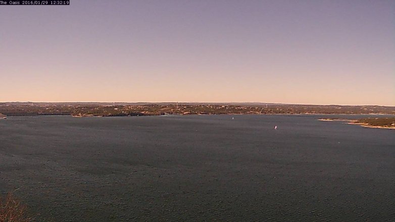 Lake Travis webcam, January 29, 2016 11:40 AM CT