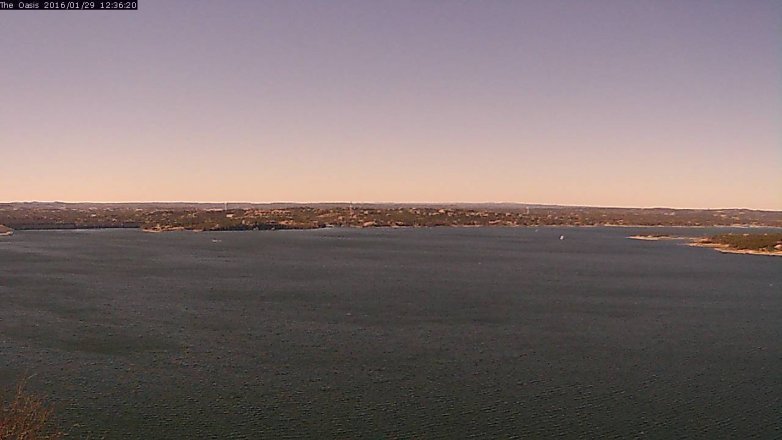 Lake Travis webcam, January 29, 2016 11:45 AM CT