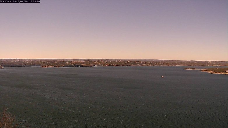 Lake Travis webcam, January 29, 2016 12:00 PM CT