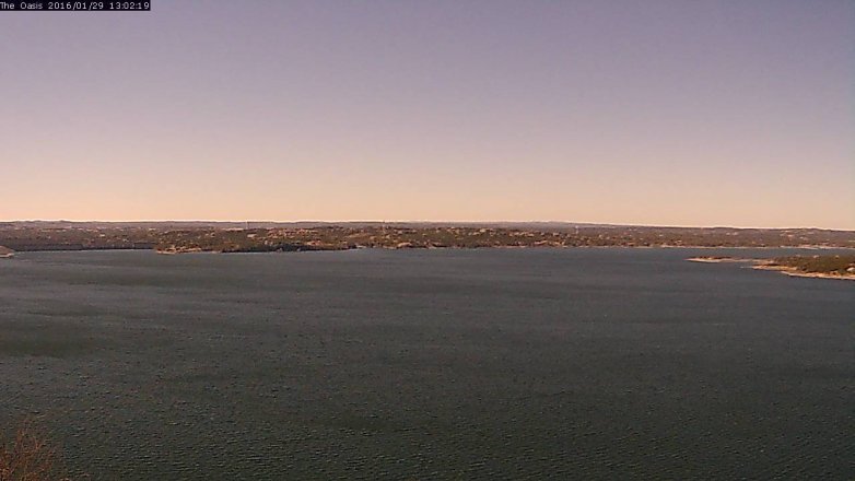 Lake Travis webcam, January 29, 2016 12:10 PM CT
