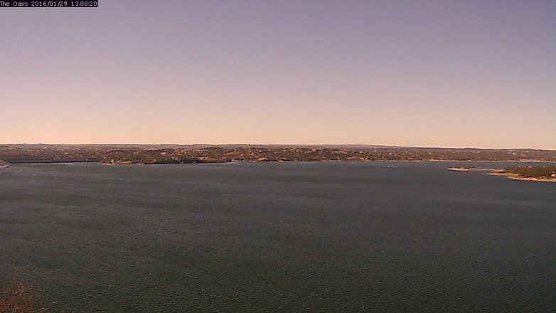 Lake Travis webcam, January 29, 2016 12:15 PM CT
