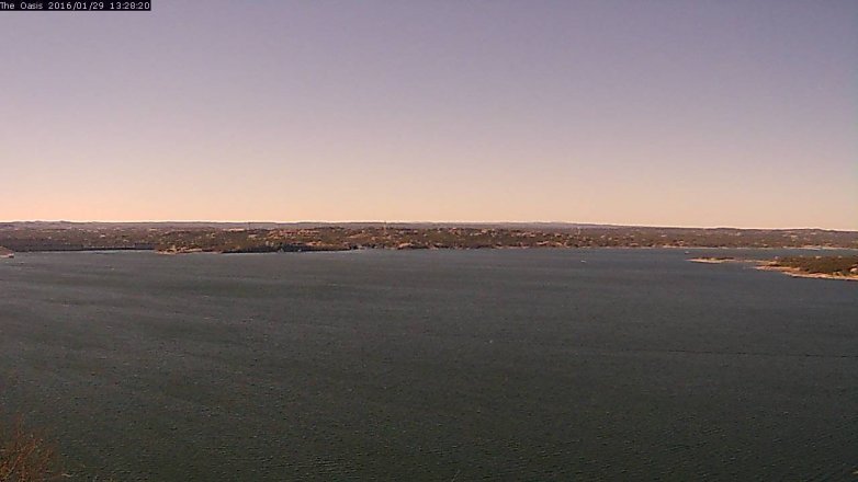 Lake Travis webcam, January 29, 2016 12:35 PM CT