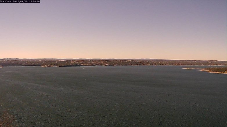Lake Travis webcam, January 29, 2016 12:45 PM CT