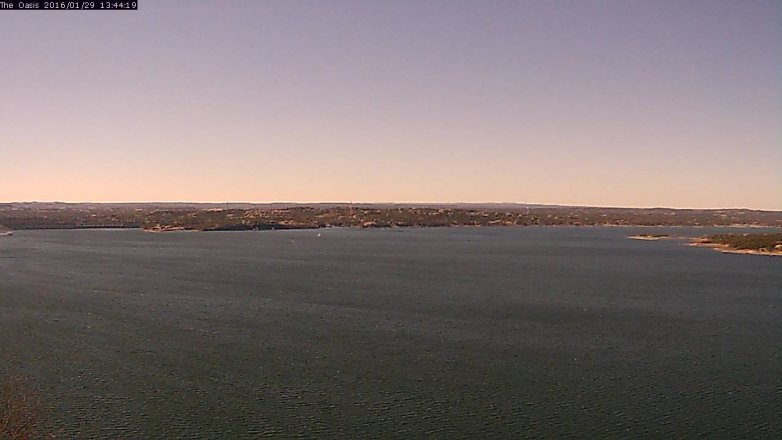 Lake Travis webcam, January 29, 2016 12:50 PM CT