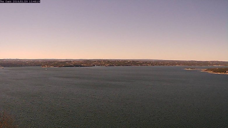 Lake Travis webcam, January 29, 2016 12:55 PM CT