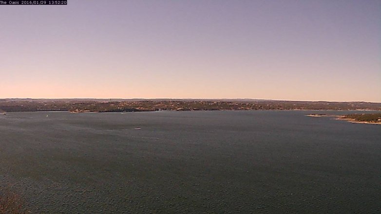 Lake Travis webcam, January 29, 2016 1:00 PM CT