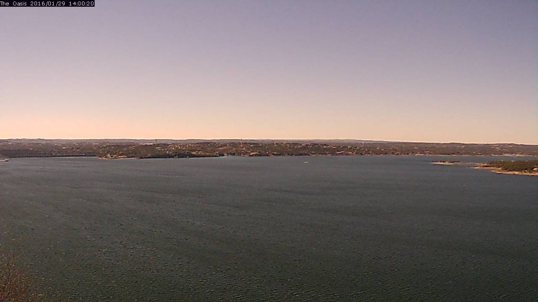 Lake Travis webcam, January 29, 2016 1:05 PM CT
