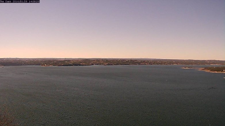 Lake Travis webcam, January 29, 2016 1:15 PM CT