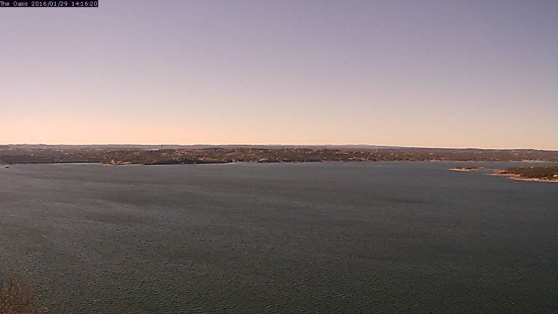 Lake Travis webcam, January 29, 2016 1:20 PM CT