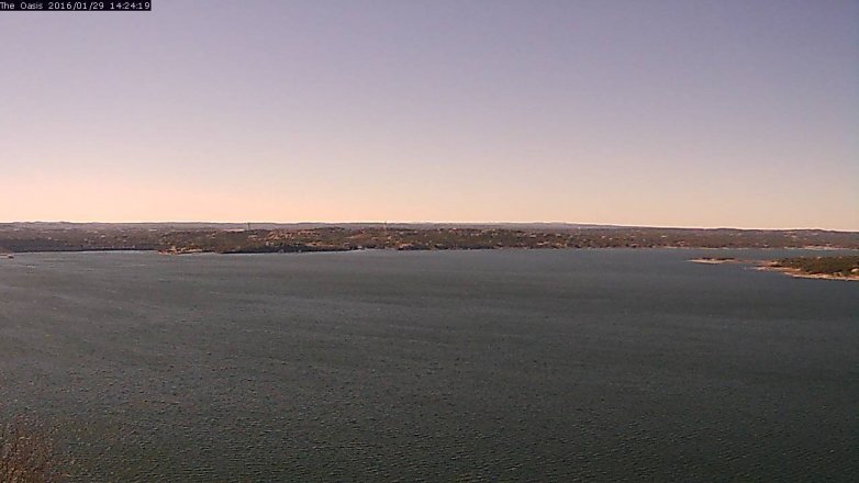 Lake Travis webcam, January 29, 2016 1:30 PM CT