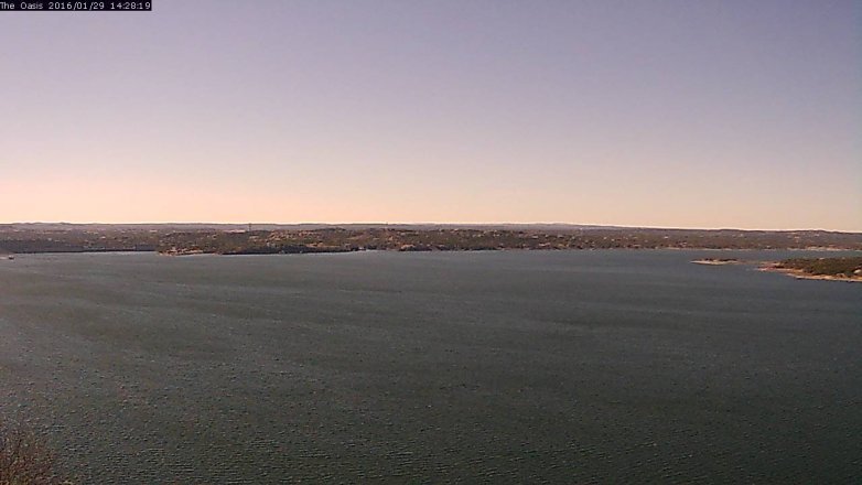 Lake Travis webcam, January 29, 2016 1:35 PM CT