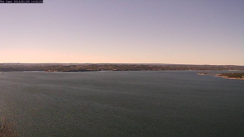 Lake Travis webcam, January 29, 2016 1:40 PM CT