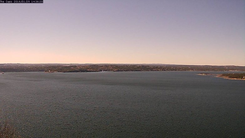 Lake Travis webcam, January 29, 2016 1:45 PM CT