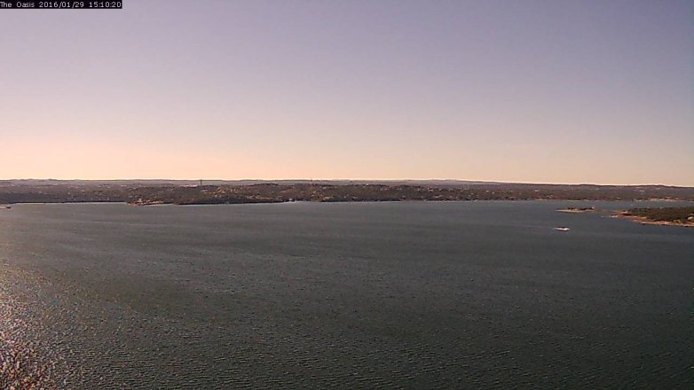 Lake Travis webcam, January 29, 2016 2:15 PM CT