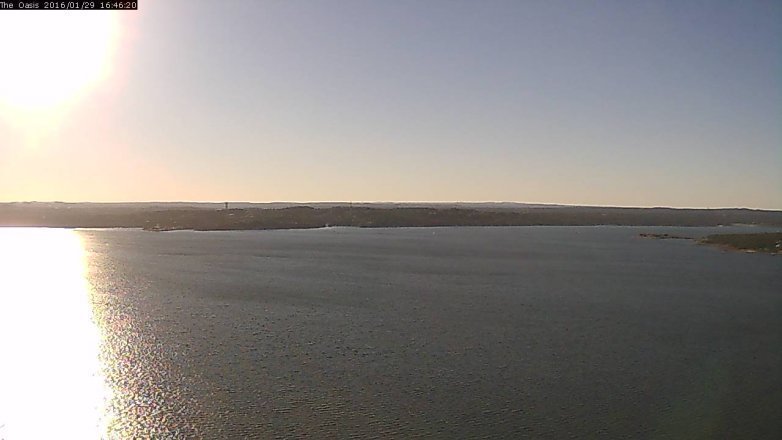 Lake Travis webcam, January 29, 2016 3:55 PM CT