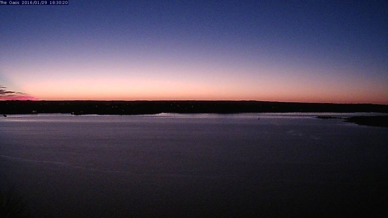 Lake Travis webcam, January 29, 2016 5:40 PM CT