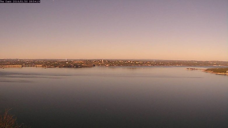 Lake Travis webcam, January 30, 2016 9:00 AM CT