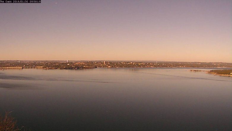 Lake Travis webcam, January 30, 2016 9:05 AM CT