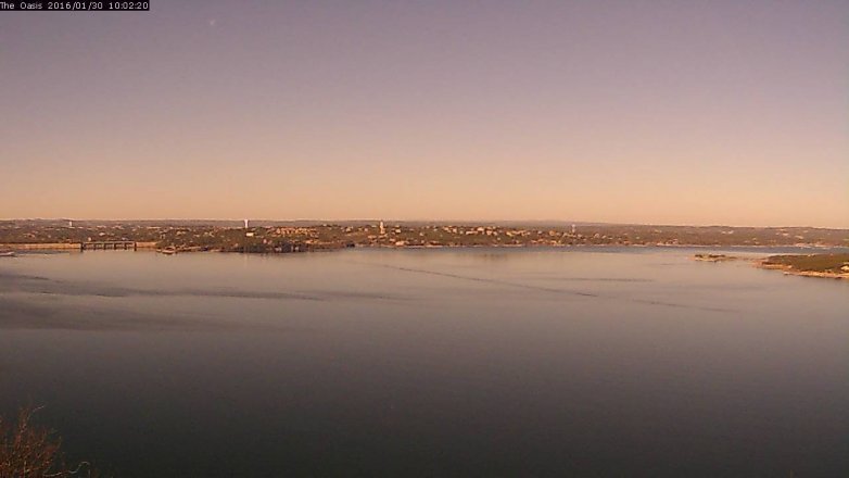 Lake Travis webcam, January 30, 2016 9:10 AM CT