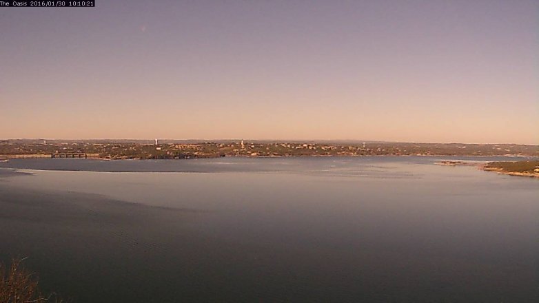 Lake Travis webcam, January 30, 2016 9:15 AM CT