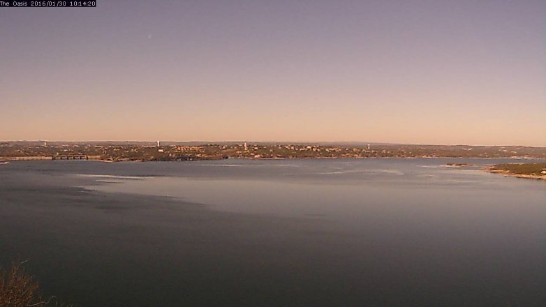 Lake Travis webcam, January 30, 2016 9:20 AM CT