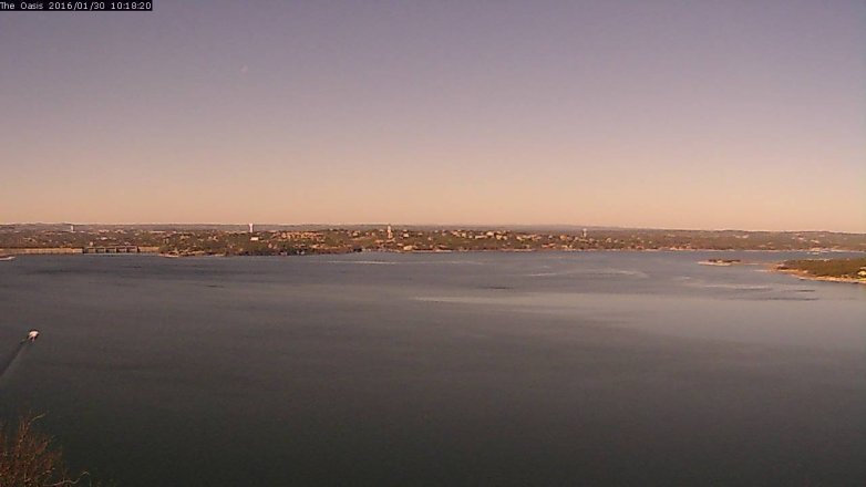 Lake Travis webcam, January 30, 2016 9:25 AM CT