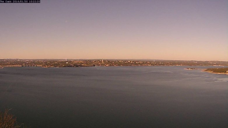Lake Travis webcam, January 30, 2016 9:30 AM CT