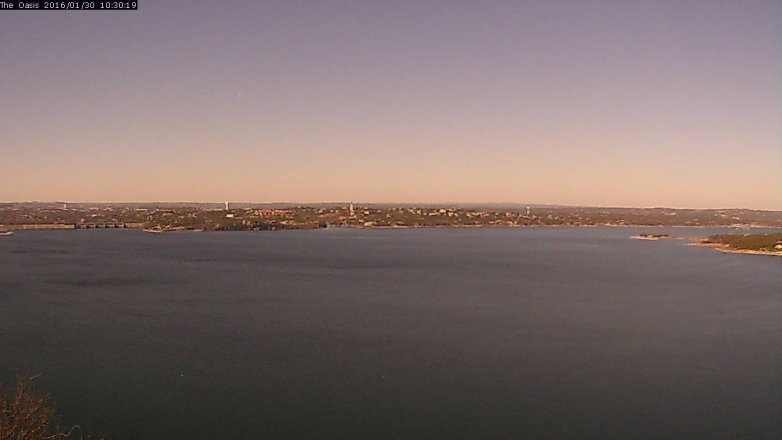 Lake Travis webcam, January 30, 2016 9:35 AM CT