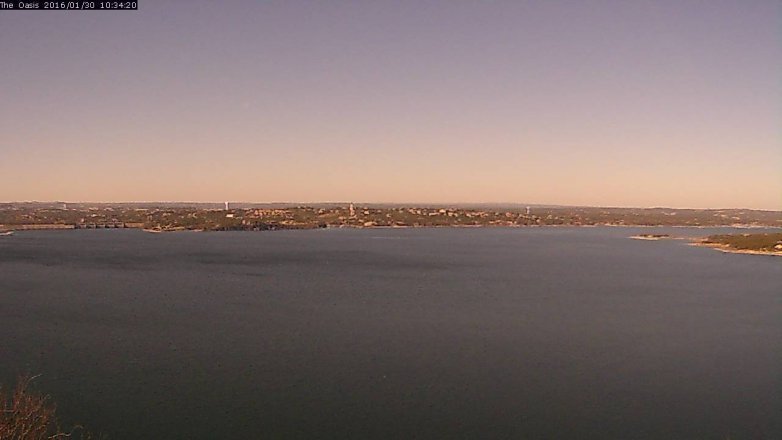 Lake Travis webcam, January 30, 2016 9:40 AM CT