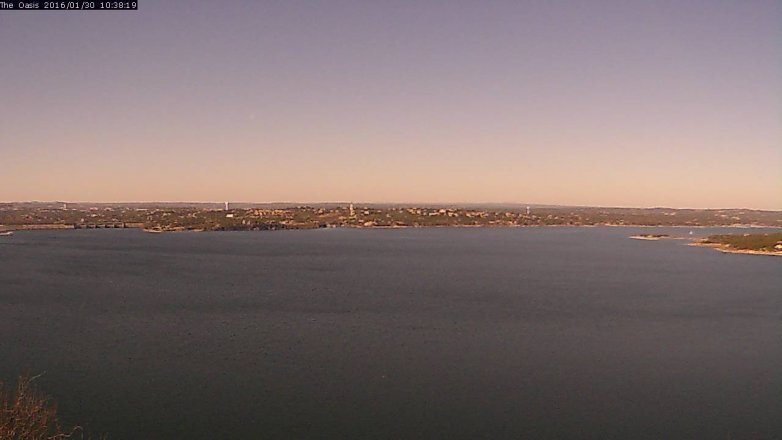 Lake Travis webcam, January 30, 2016 9:45 AM CT