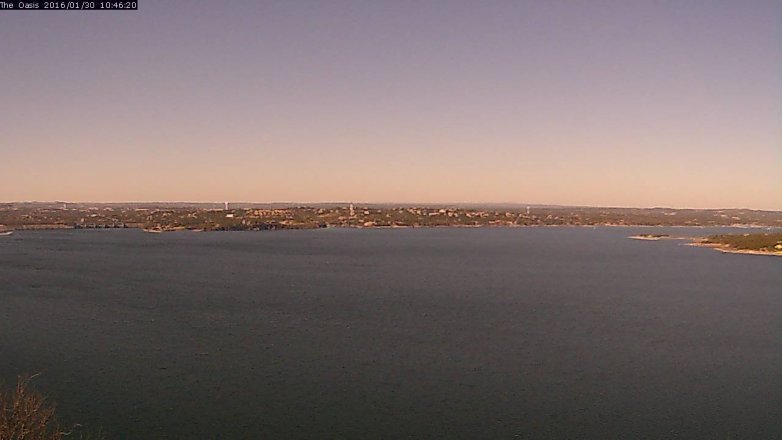Lake Travis webcam, January 30, 2016 9:55 AM CT