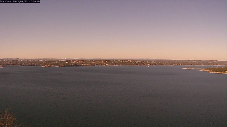 Lake Travis webcam, January 30, 2016 10:00 AM CT