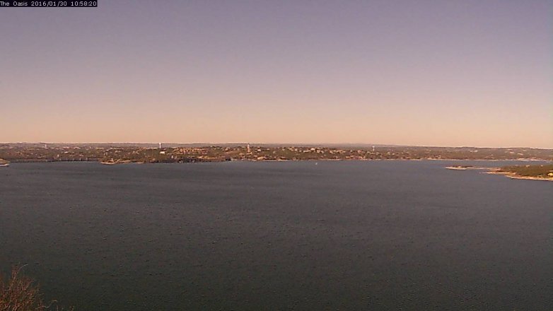 Lake Travis webcam, January 30, 2016 10:05 AM CT