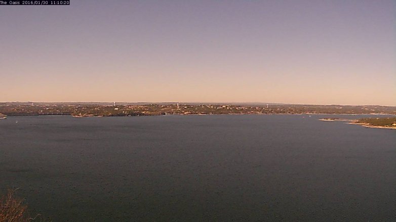 Lake Travis webcam, January 30, 2016 10:15 AM CT