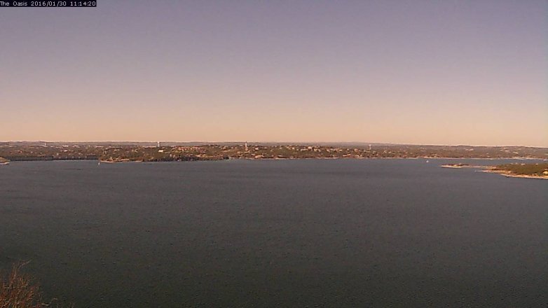 Lake Travis webcam, January 30, 2016 10:20 AM CT