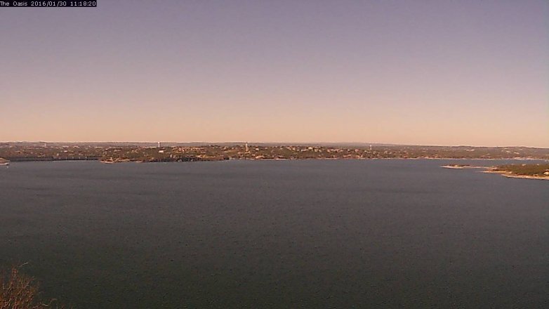 Lake Travis webcam, January 30, 2016 10:25 AM CT