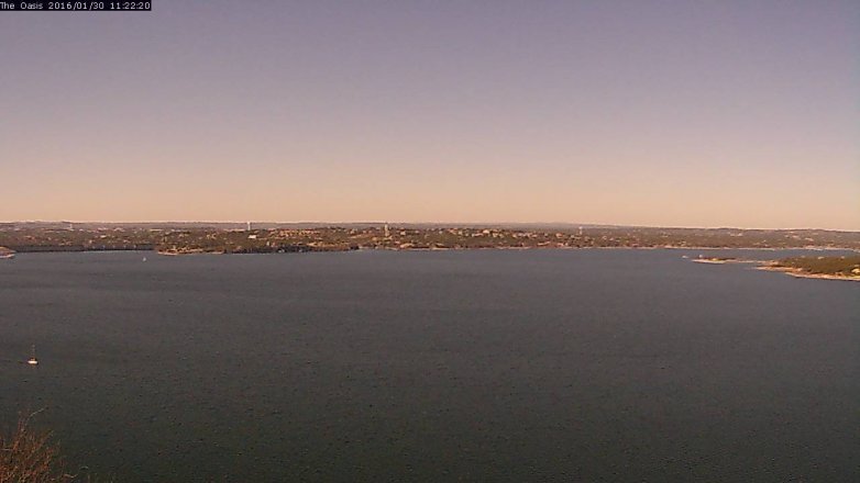 Lake Travis webcam, January 30, 2016 10:30 AM CT