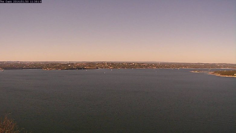 Lake Travis webcam, January 30, 2016 10:45 AM CT