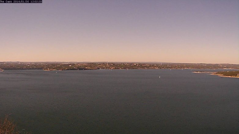 Lake Travis webcam, January 30, 2016 11:10 AM CT