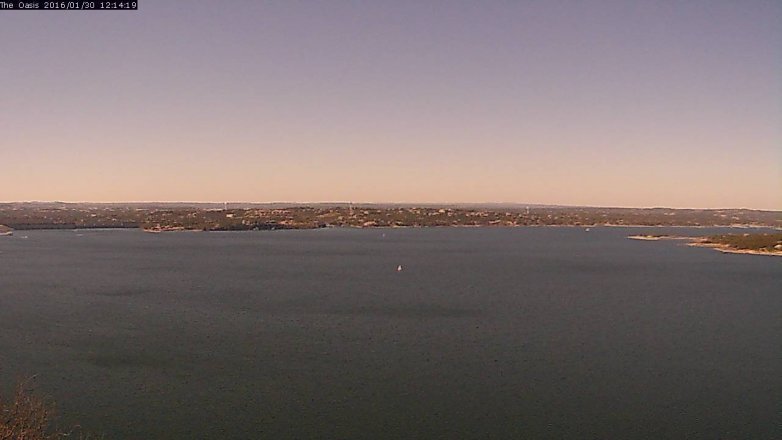 Lake Travis webcam, January 30, 2016 11:20 AM CT