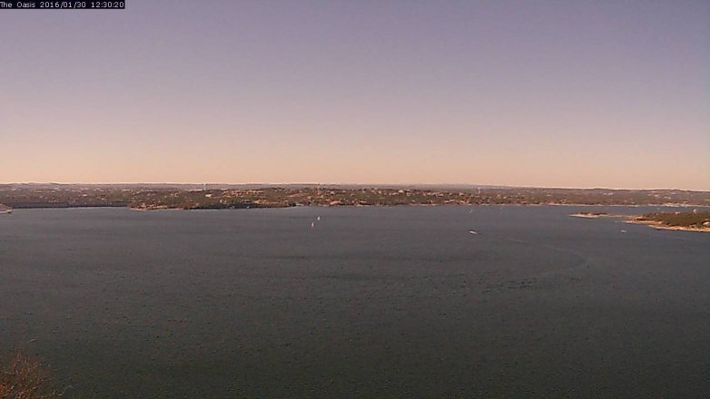 Lake Travis webcam, January 30, 2016 11:35 AM CT