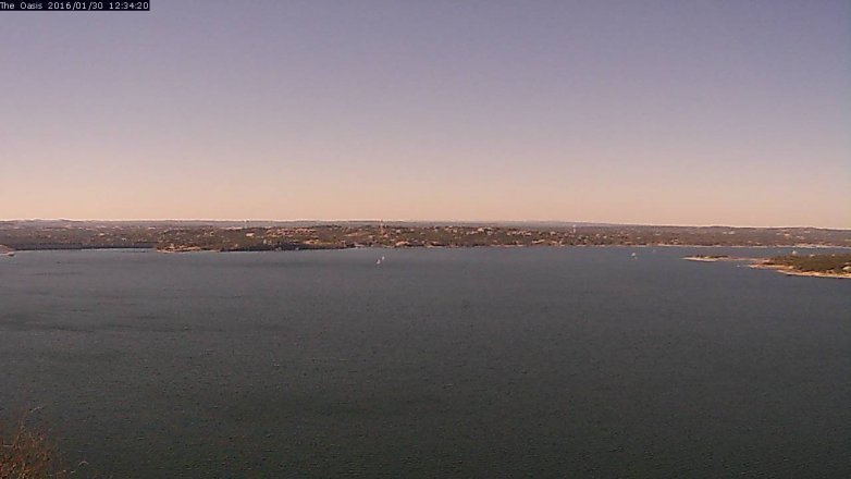 Lake Travis webcam, January 30, 2016 11:40 AM CT