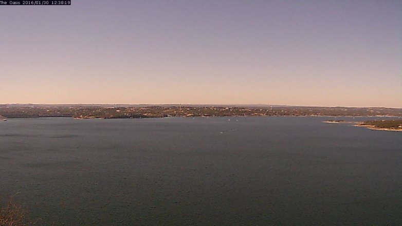 Lake Travis webcam, January 30, 2016 11:45 AM CT